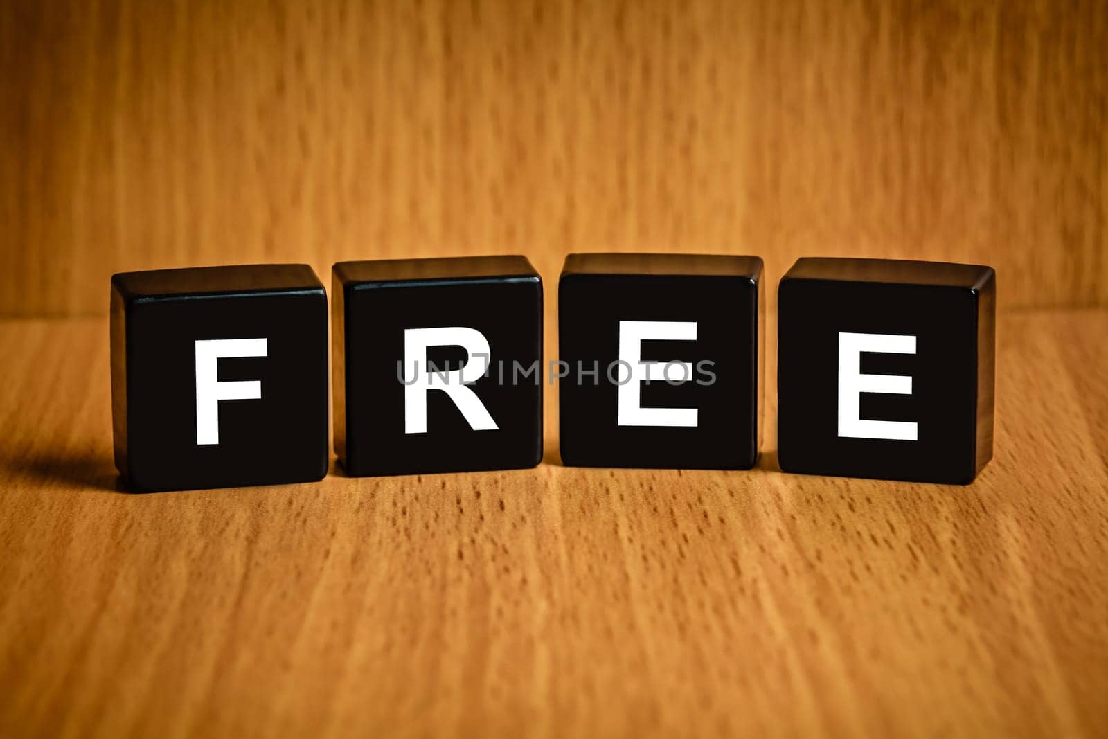 Free text on black block