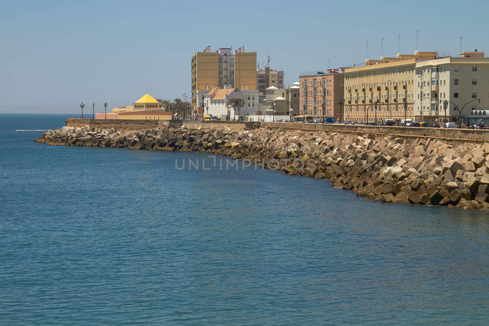 Ancient City of Cadiz on the Spanish Atlantic Coast in Andalusia, Spain.