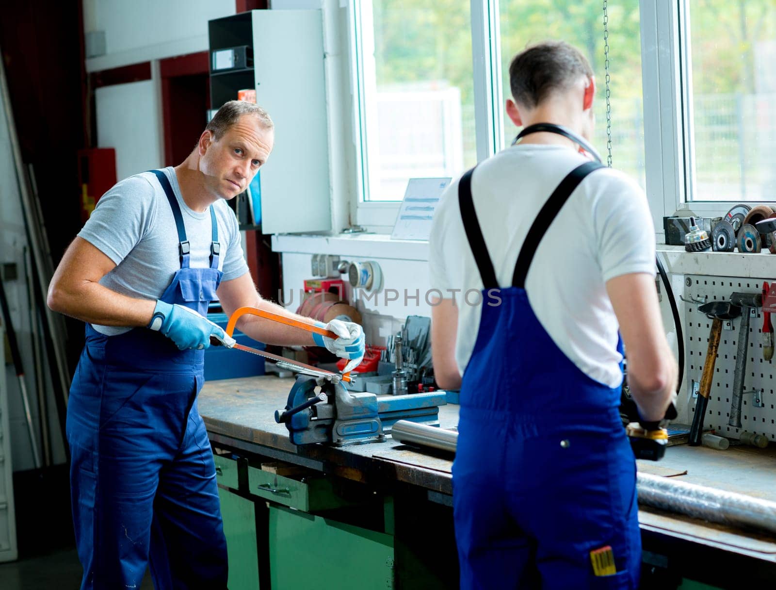 worker on work bench in the factory