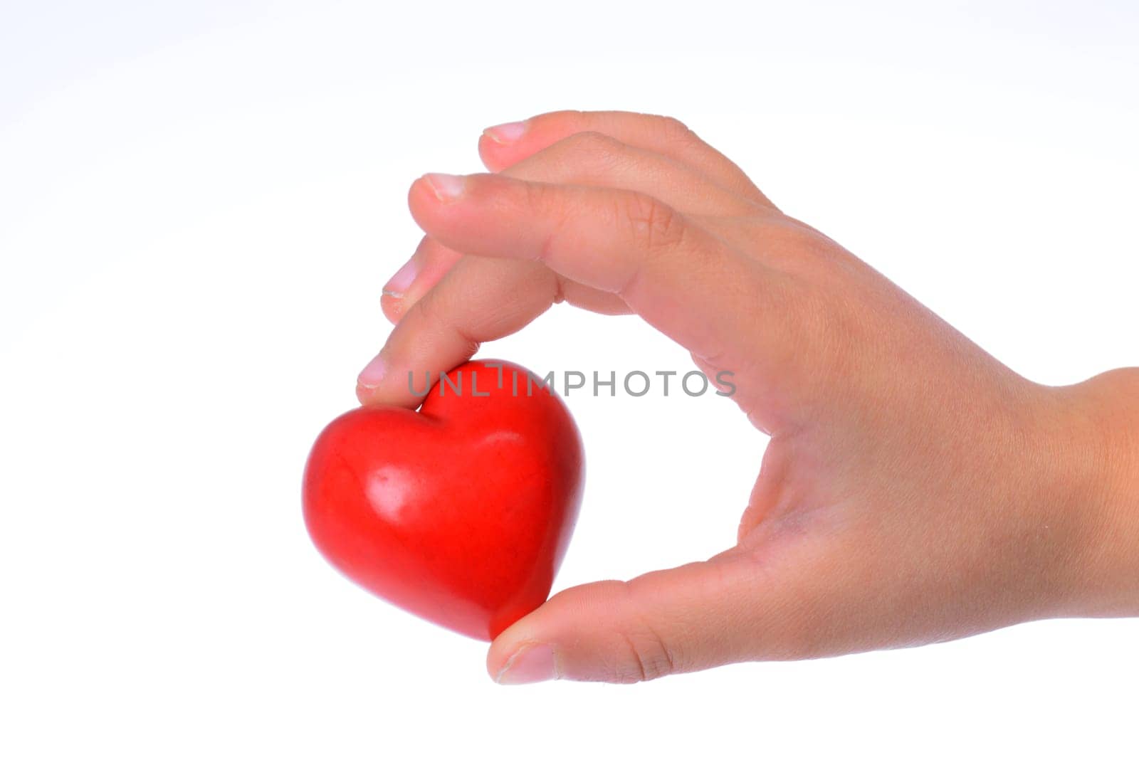 Hand with red heart