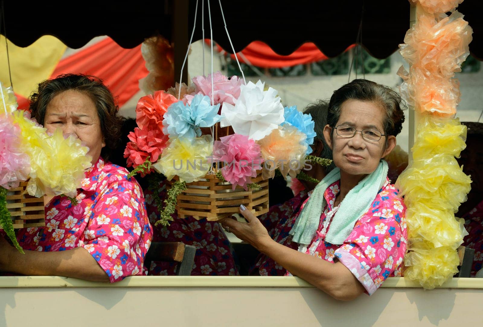 The Thai New Year or Songkran Festival or Water festival in the city of Ayutthaya north of Bangkok in Thailand in Southeastasia.