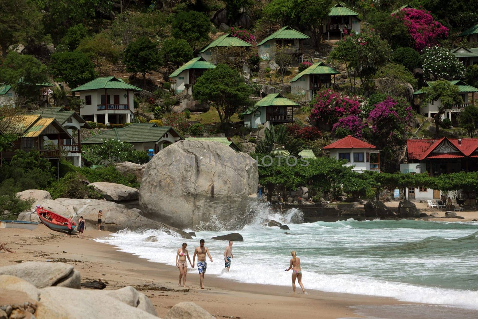 the Tanote Bay Beach on the Ko Tao Island in the Gulf of Thailand in the southeast of Thailand in Southeastasia.