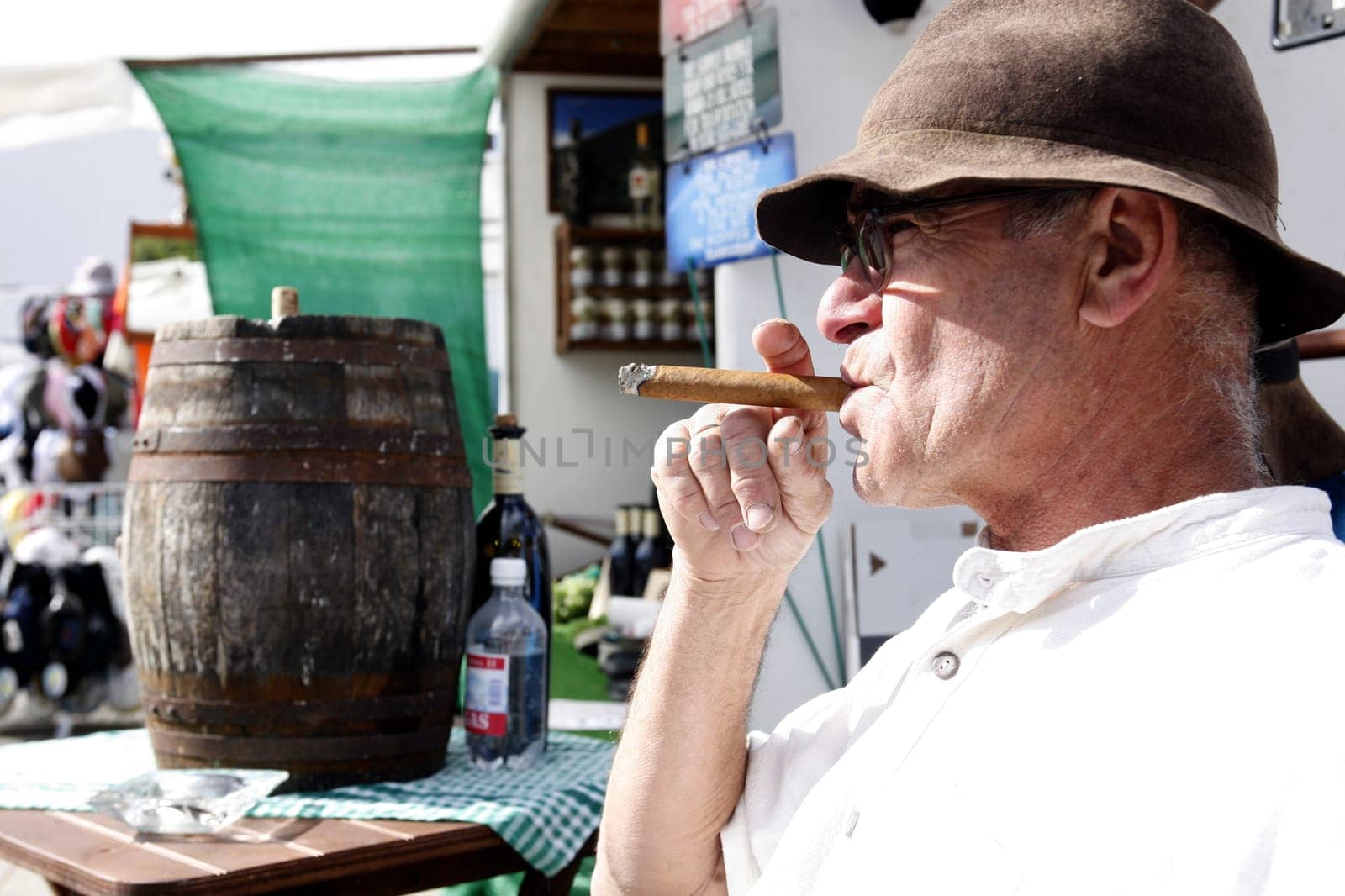 the sunday market in the old town of Teguise on the Island of Lanzarote on the Canary Islands of Spain in the Atlantic Ocean. on the Island of Lanzarote on the Canary Islands of Spain in the Atlantic Ocean..