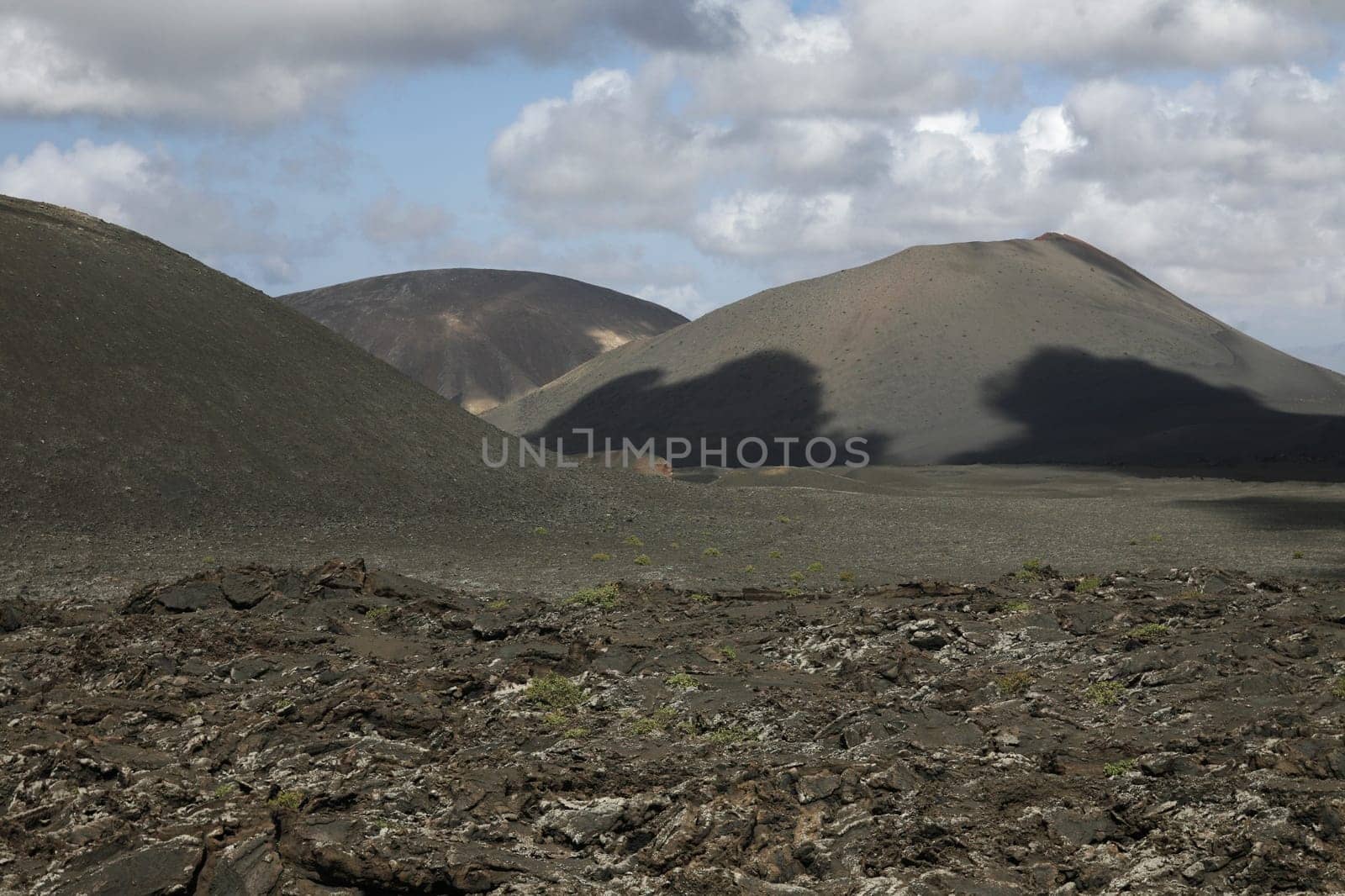 The Vulkan National Park Timanfaya on the Island of Lanzarote on the Canary Islands of Spain in the Atlantic Ocean. on the Island of Lanzarote on the Canary Islands of Spain in the Atlantic Ocean..