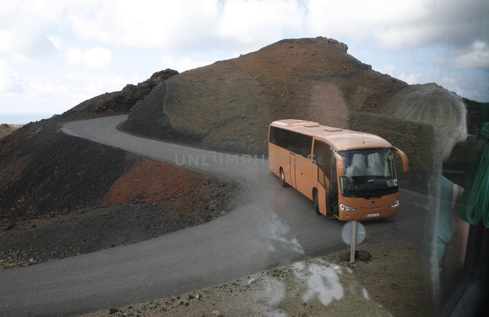 The Vulkan National Park Timanfaya on the Island of Lanzarote on the Canary Islands of Spain in the Atlantic Ocean. on the Island of Lanzarote on the Canary Islands of Spain in the Atlantic Ocean..
