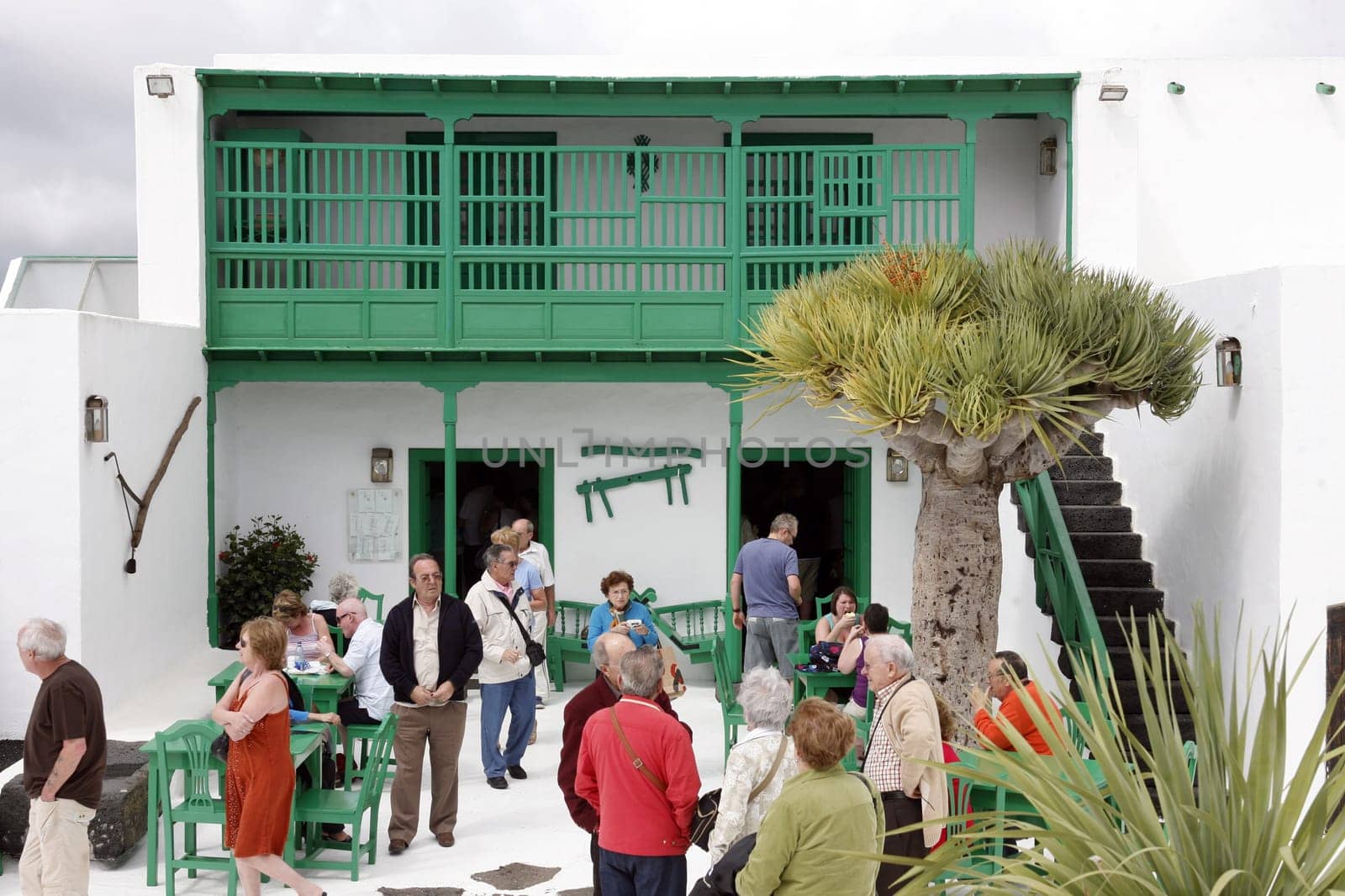 the sunday market in the old town of Teguise on the Island of Lanzarote on the Canary Islands of Spain in the Atlantic Ocean. on the Island of Lanzarote on the Canary Islands of Spain in the Atlantic Ocean..