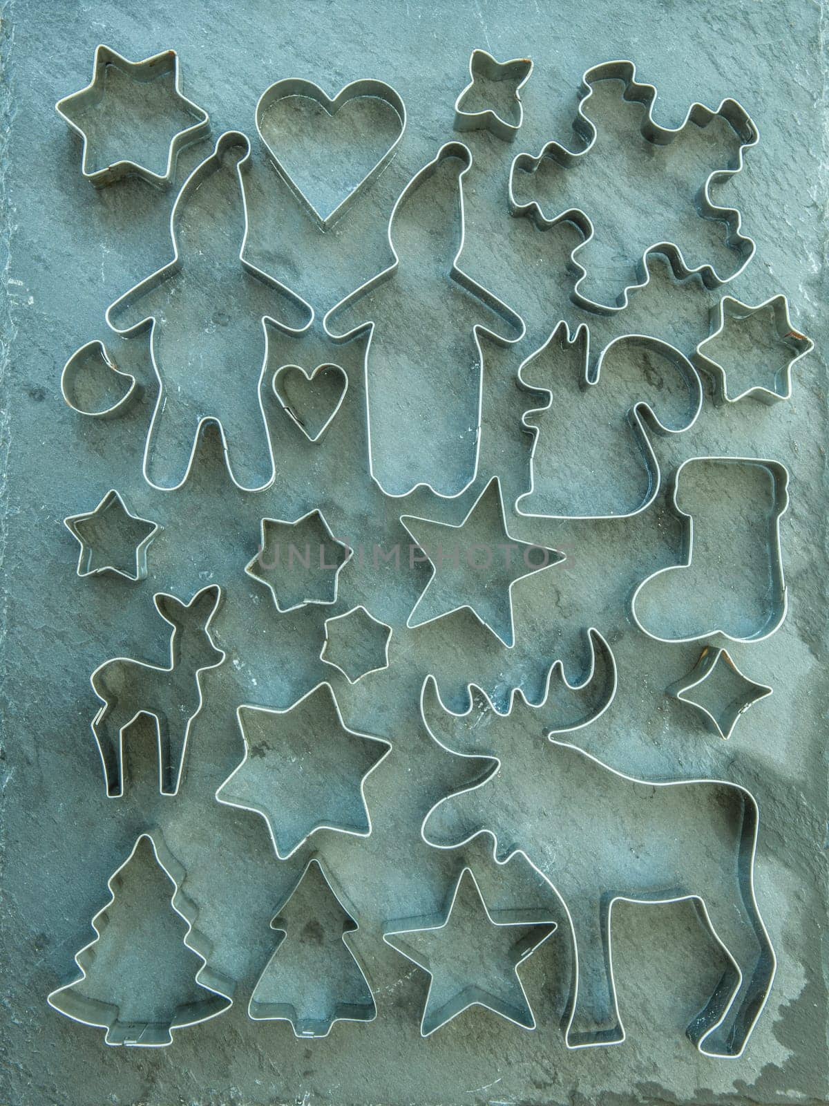 Rustic background for Christmas with various places of baggy