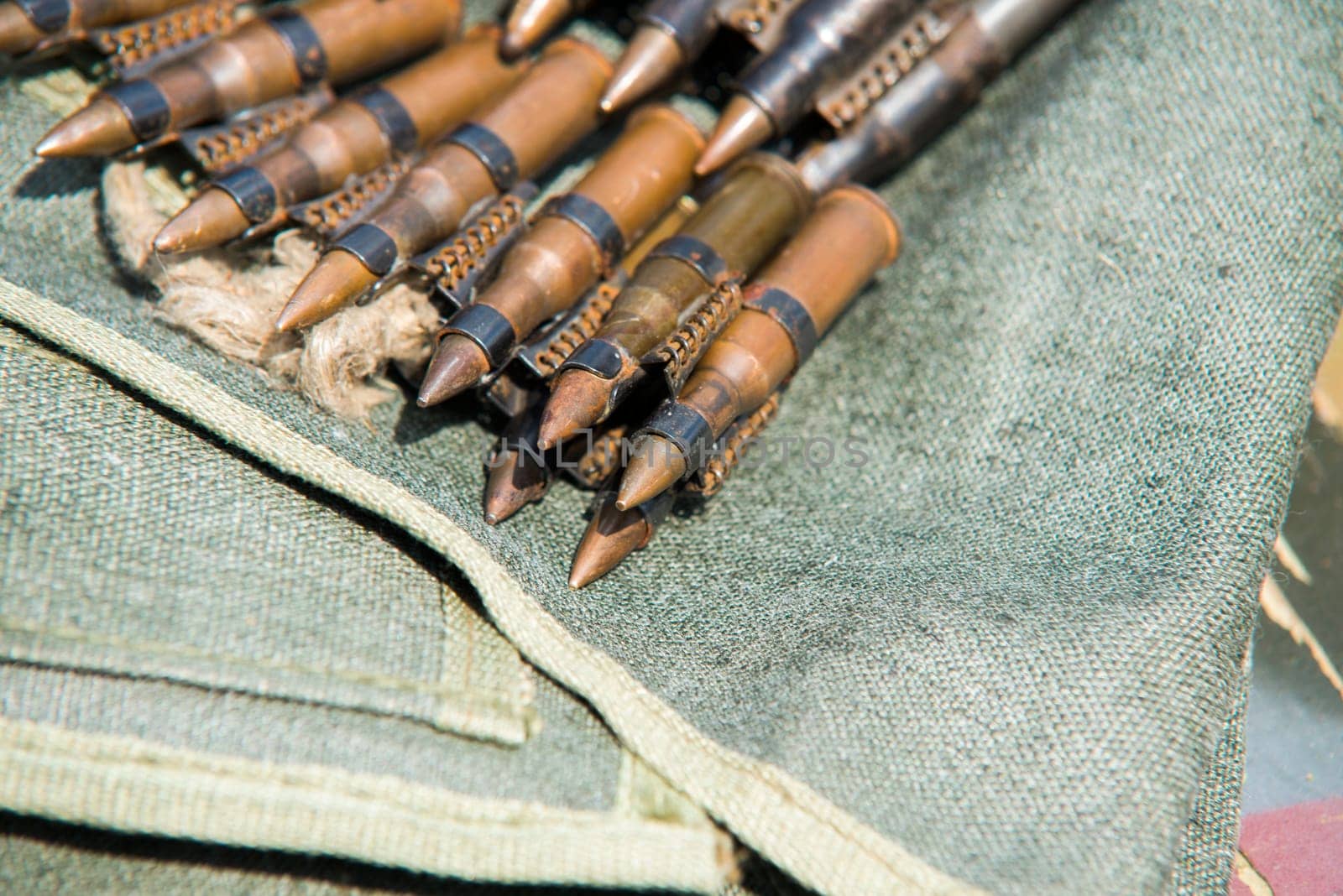 close up about bullet,ammo to machine guns
