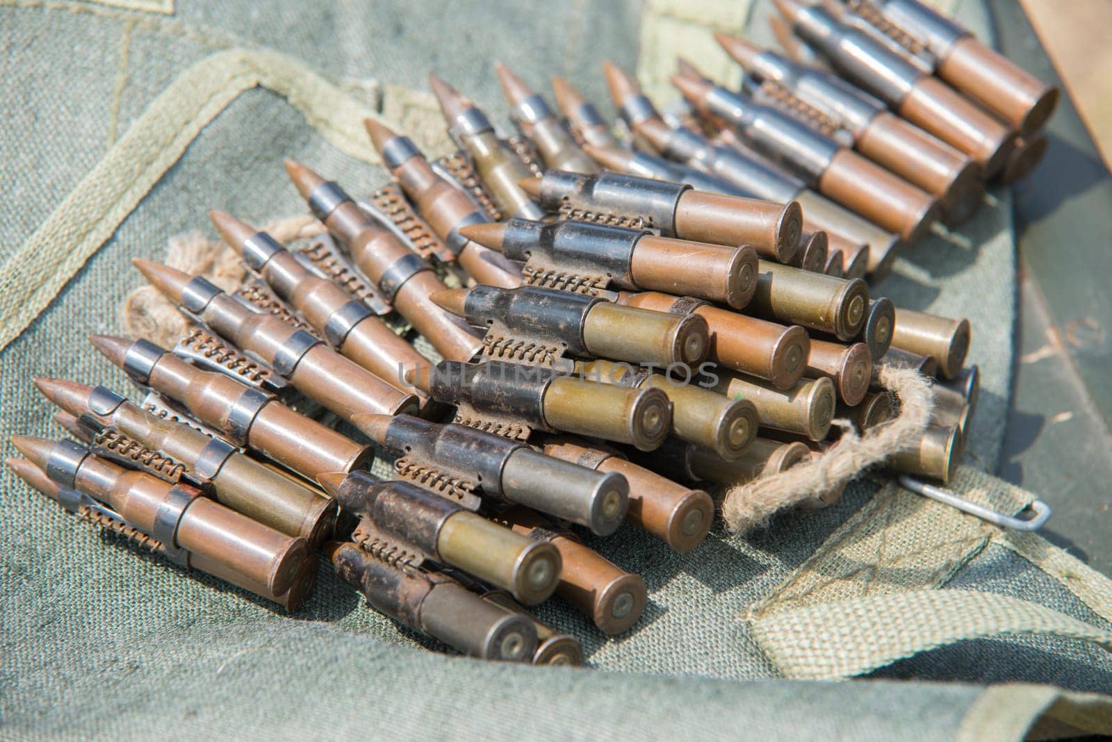 close up about bullet,ammo to machine guns