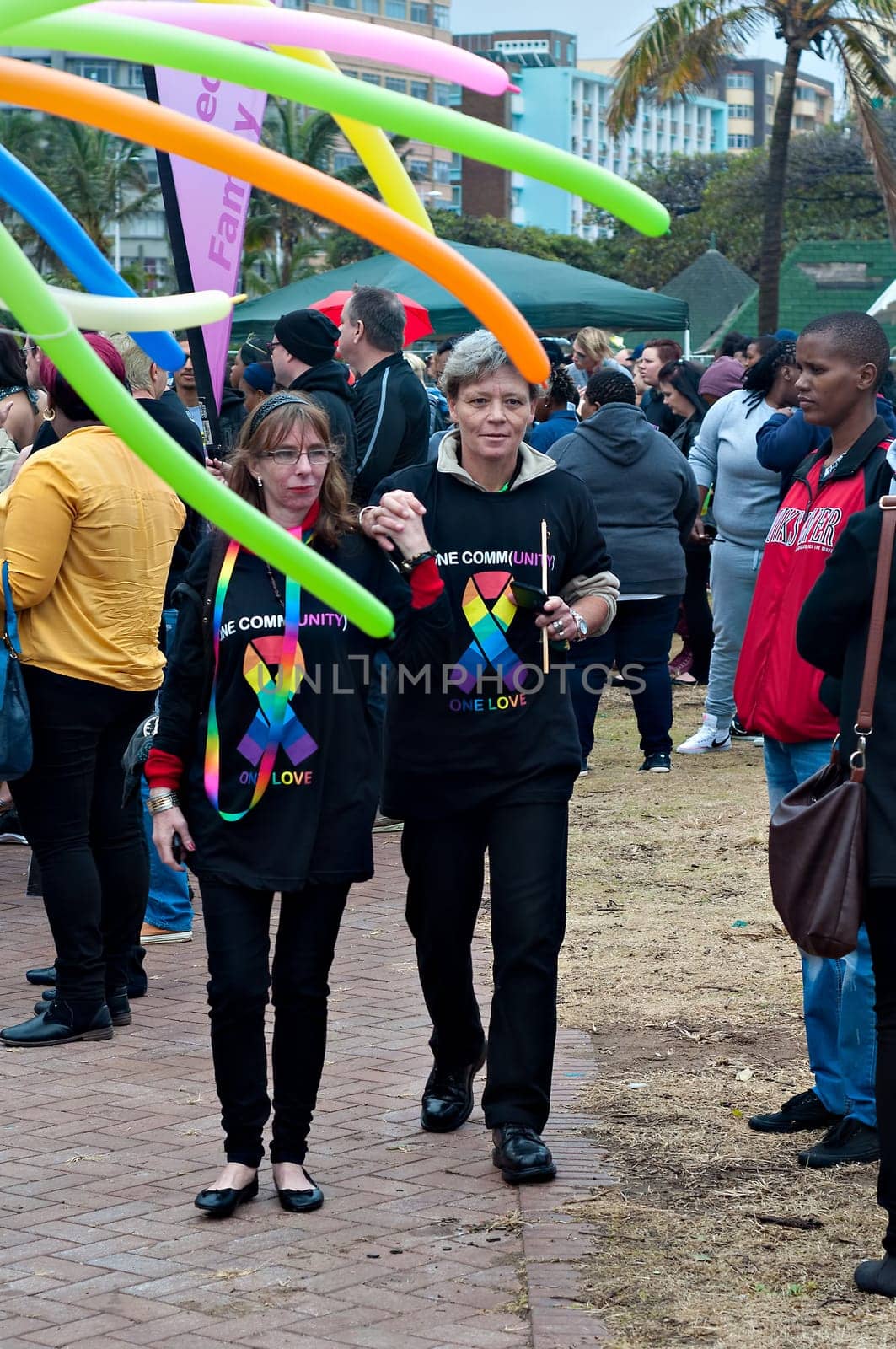 DURBAN, SOUTH AFRICA - JULY 23, 2016: Gay Pride celebration and parade at North Beach