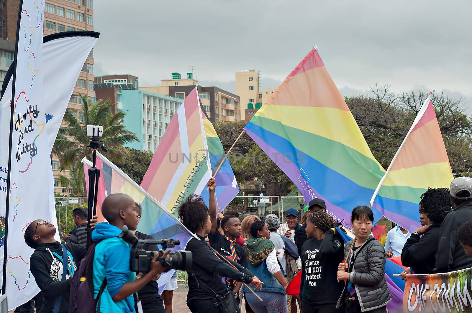 DURBAN, SOUTH AFRICA - JULY 23, 2016: Gay Pride celebration and parade at North Beach