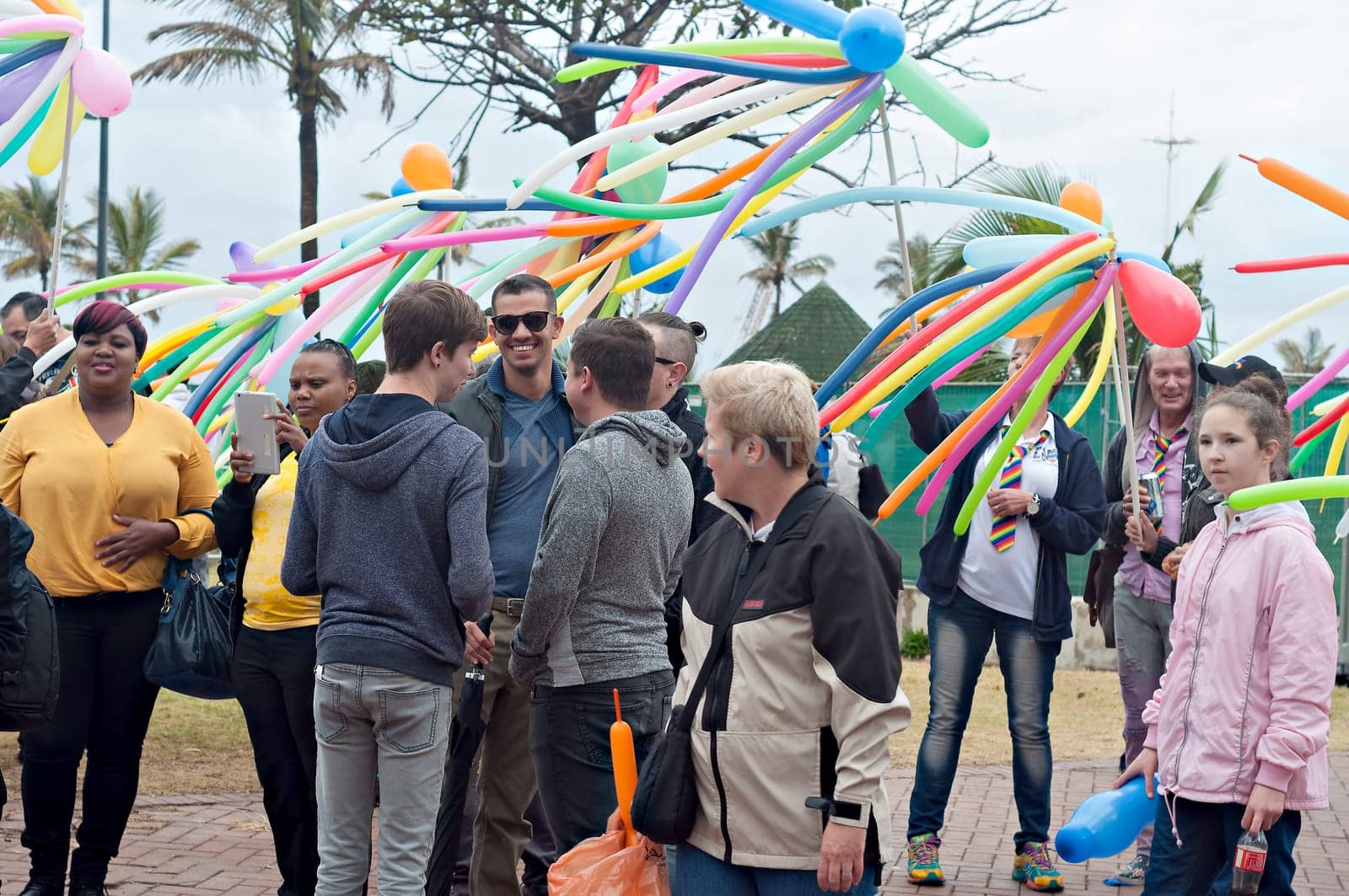 DURBAN, SOUTH AFRICA - JULY 23, 2016: Gay Pride celebration and parade at North Beach