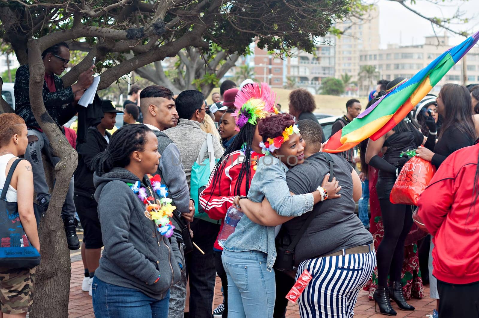 DURBAN, SOUTH AFRICA - JULY 23, 2016: Gay Pride celebration and parade at North Beach