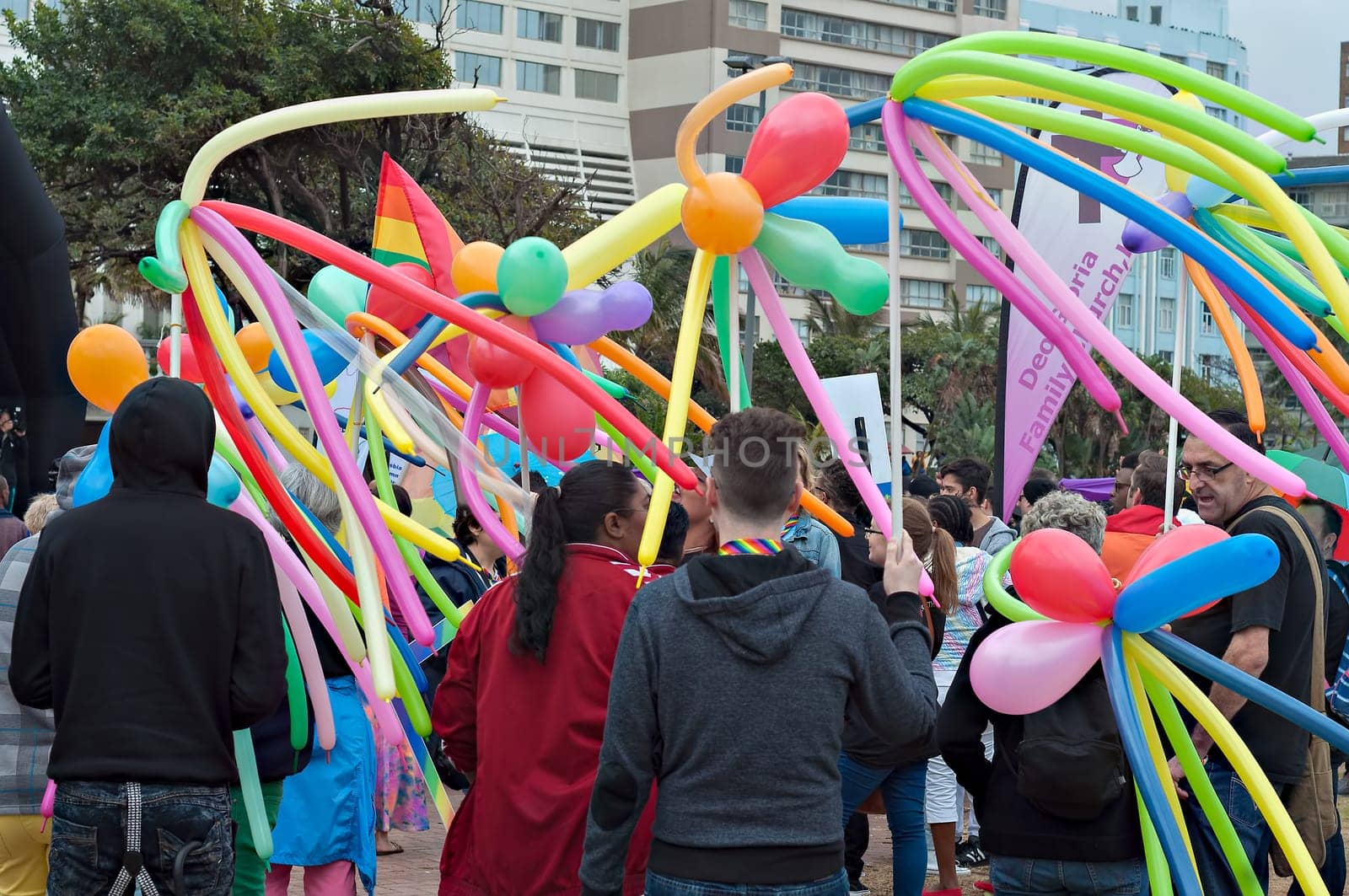 DURBAN, SOUTH AFRICA - JULY 23, 2016: Gay Pride celebration and parade at North Beach