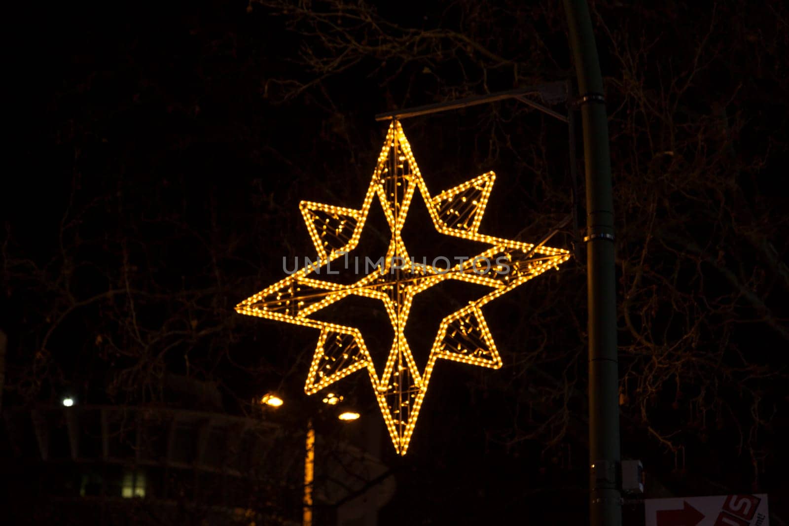 Christmas lighting star in Berlin at Kurfuerstendamm