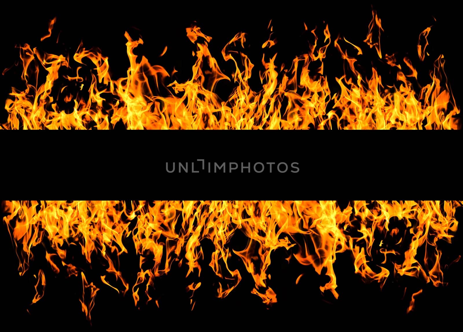 fire flames frame on black background