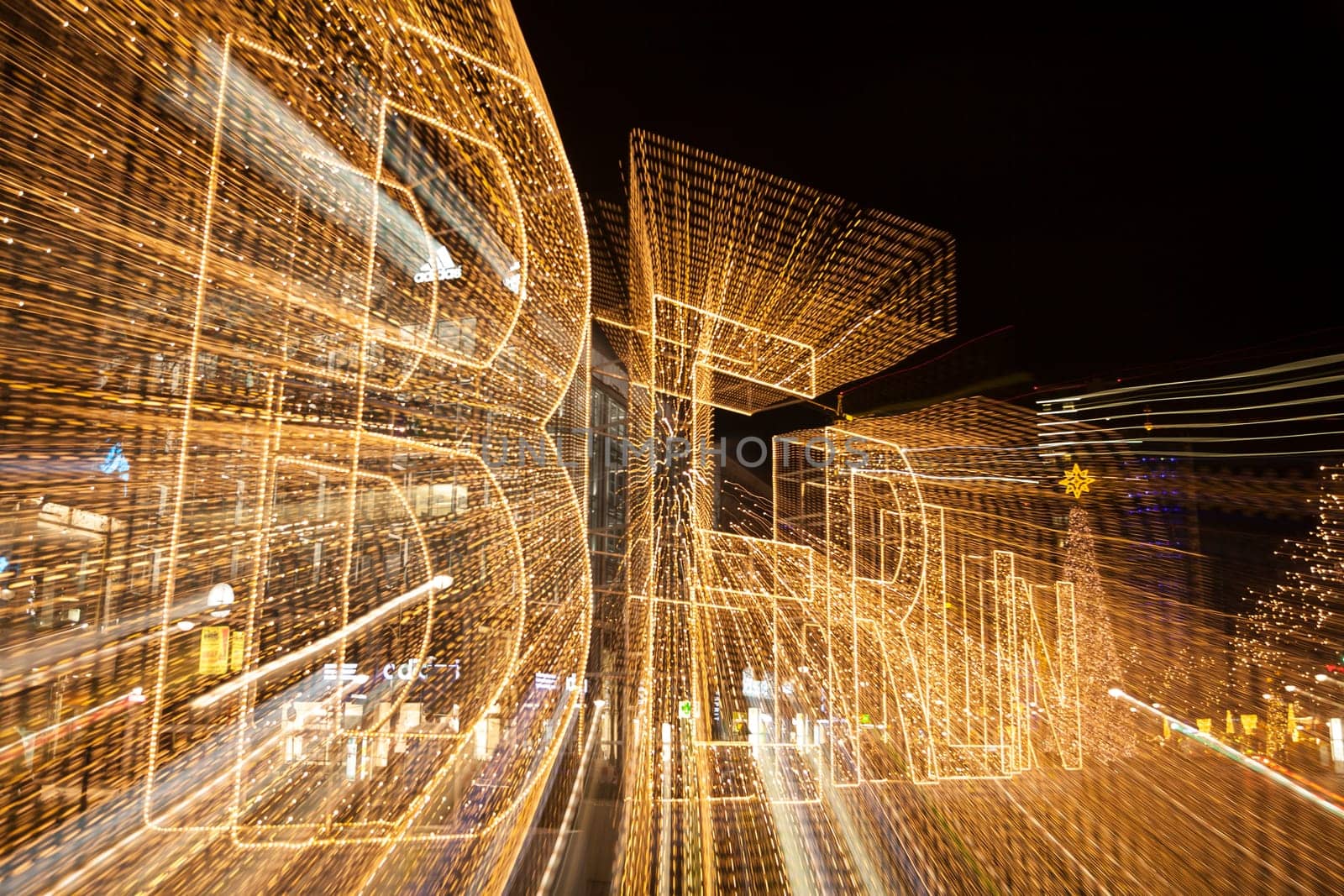 Berlin font with light effect