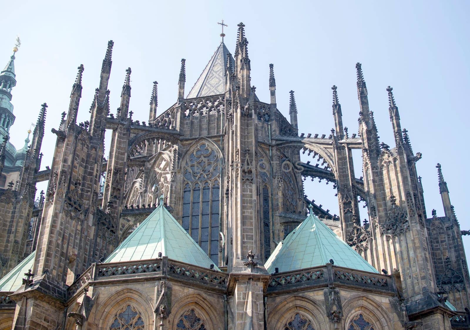 view of the st.vitus cathedral in prague,czech republic