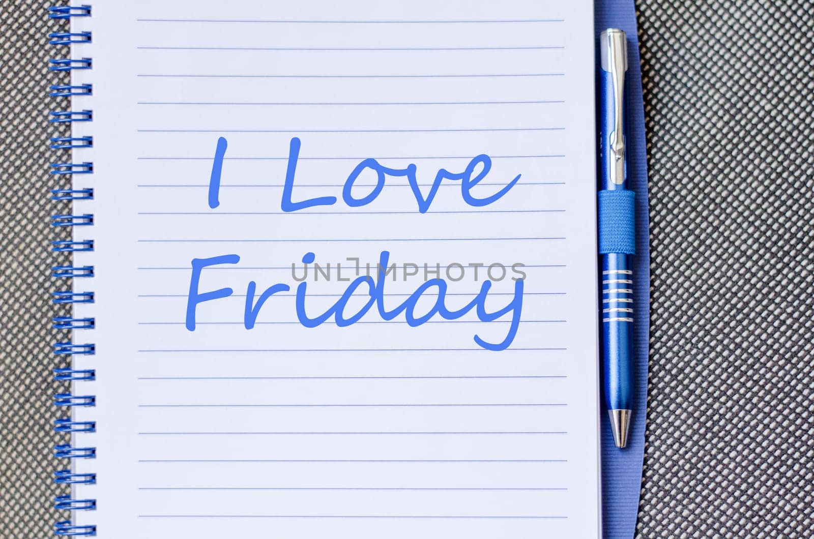I love friday text concept write on notebook