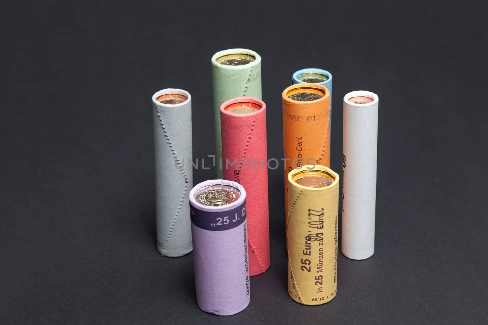 Euro coin rolls