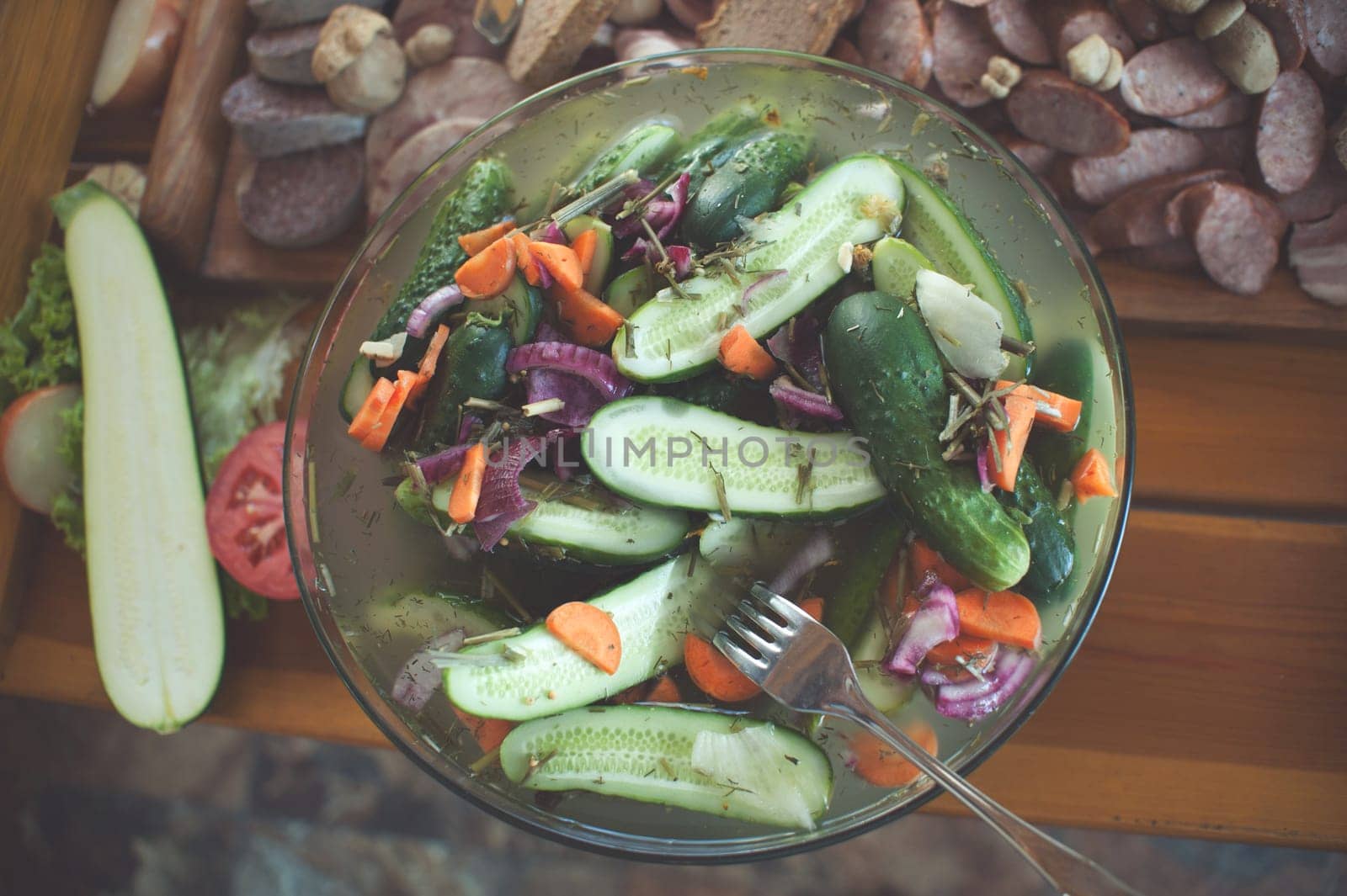 pickled cucumbers in the countryside dinner