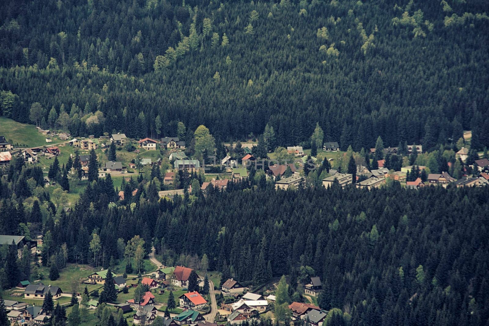 aerial view of harrachov,czech repiblic,europe