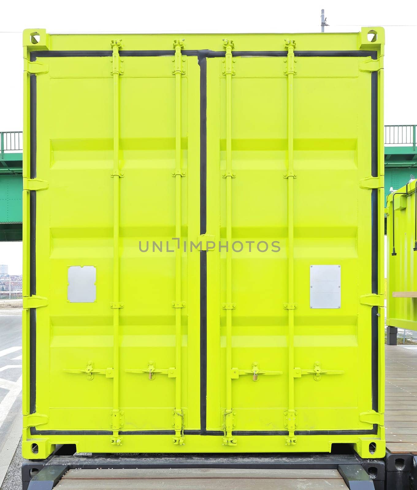 Closed Doors at Green Cargo Container
