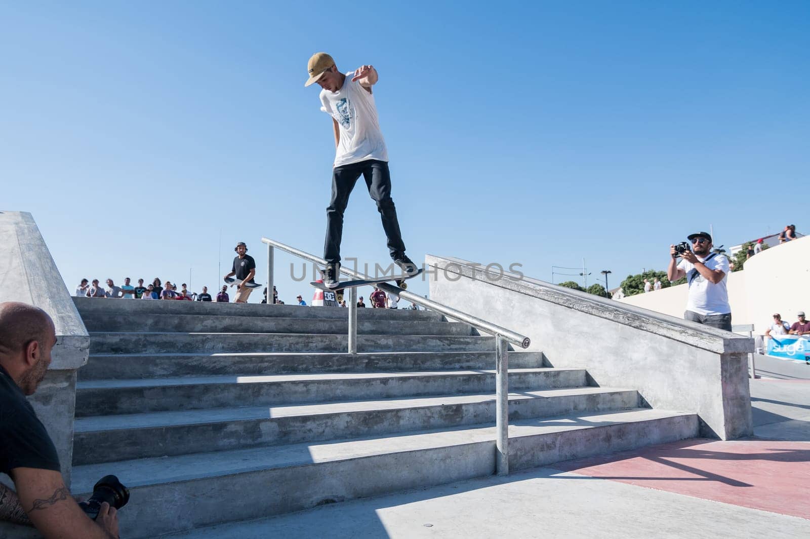 POVOA DE VARZIM, PORTUGAL - JULY 24, 2016: Bruno Senra during  the 2nd Stage of DC Skate Challenge by Moche.