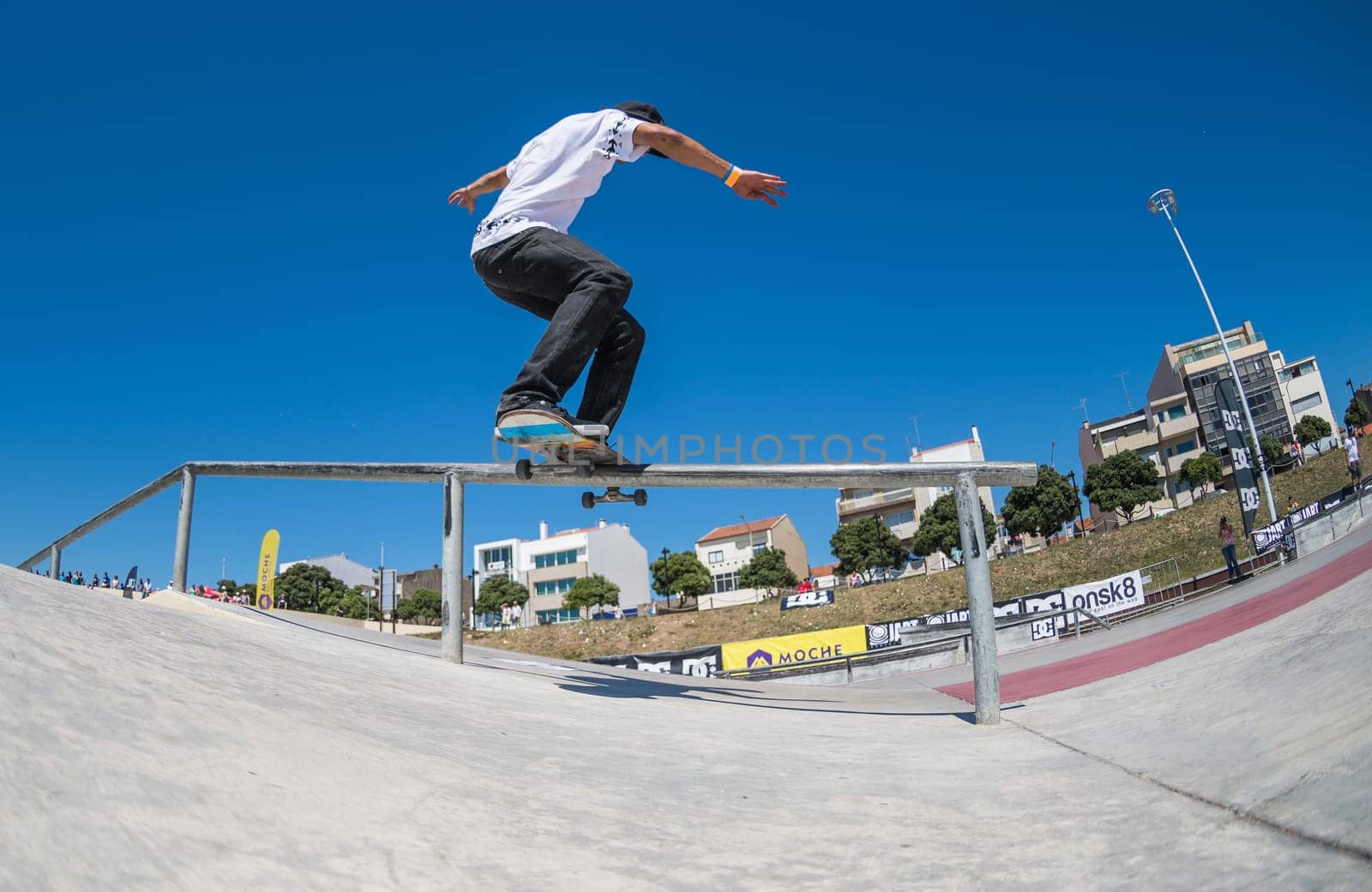 POVOA DE VARZIM, PORTUGAL - JULY 24, 2016: Cesar Afonso during  the 2nd Stage of DC Skate Challenge by Moche.
