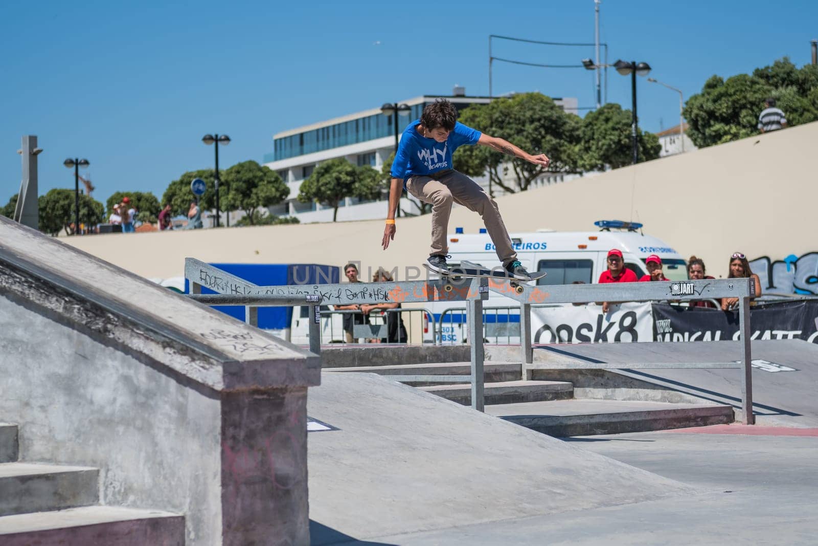 POVOA DE VARZIM, PORTUGAL - JULY 24, 2016: Jose Sousa during  the 2nd Stage of DC Skate Challenge by Moche.