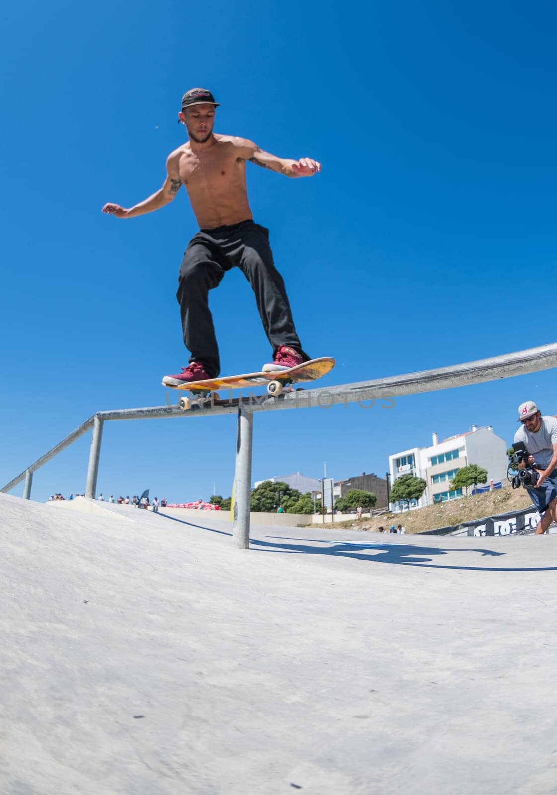 POVOA DE VARZIM, PORTUGAL - JULY 24, 2016: Jorge Simoes during  the 2nd Stage of DC Skate Challenge by Moche.