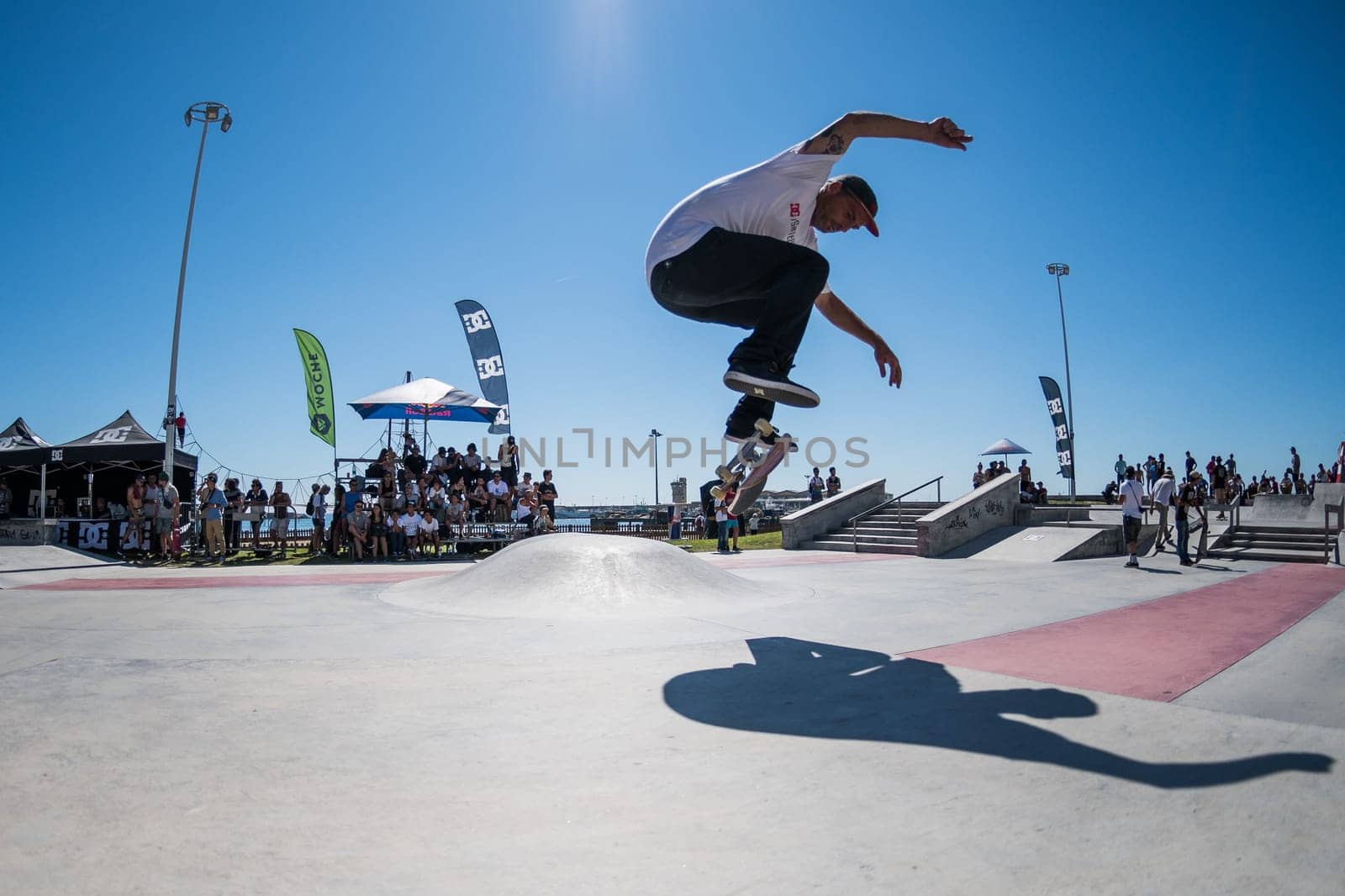 POVOA DE VARZIM, PORTUGAL - JULY 24, 2016: Francisco Lopez during  the 2nd Stage of DC Skate Challenge by Moche.