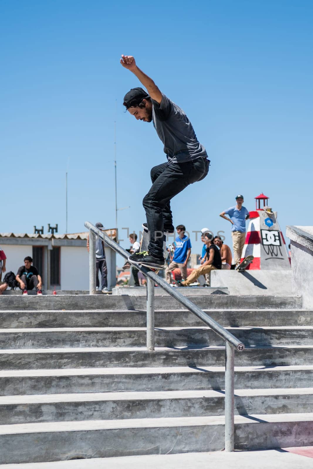 POVOA DE VARZIM, PORTUGAL - JULY 24, 2016: Duarte Pombo during  the 2nd Stage of DC Skate Challenge by Moche.
