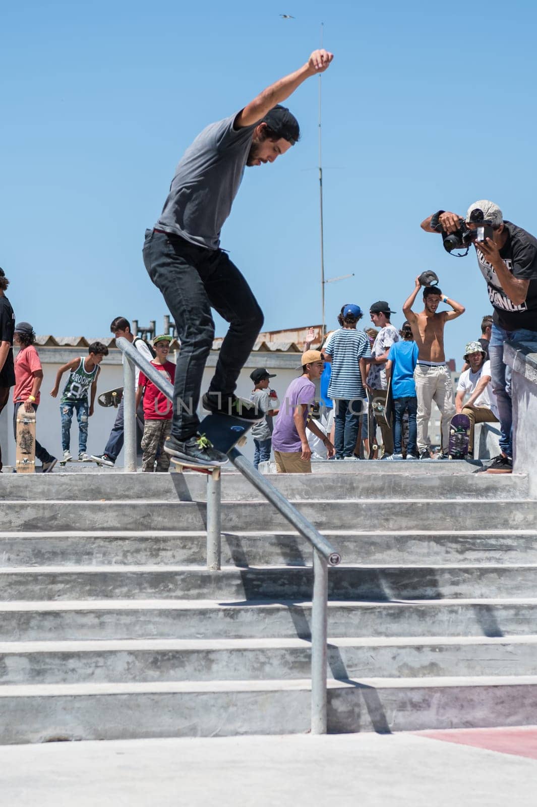POVOA DE VARZIM, PORTUGAL - JULY 24, 2016: Duarte Pombo during  the 2nd Stage of DC Skate Challenge by Moche.