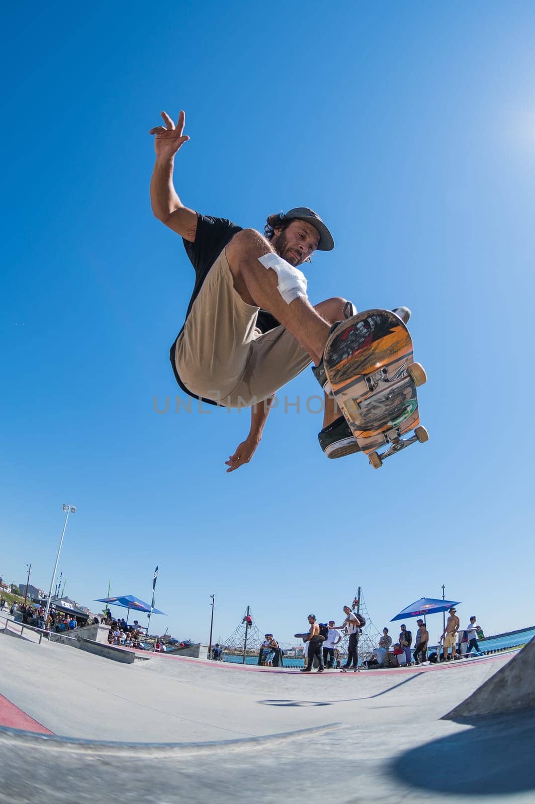 POVOA DE VARZIM, PORTUGAL - JULY 24, 2016: Pedro Roseiro during  the 2nd Stage of DC Skate Challenge by Moche.