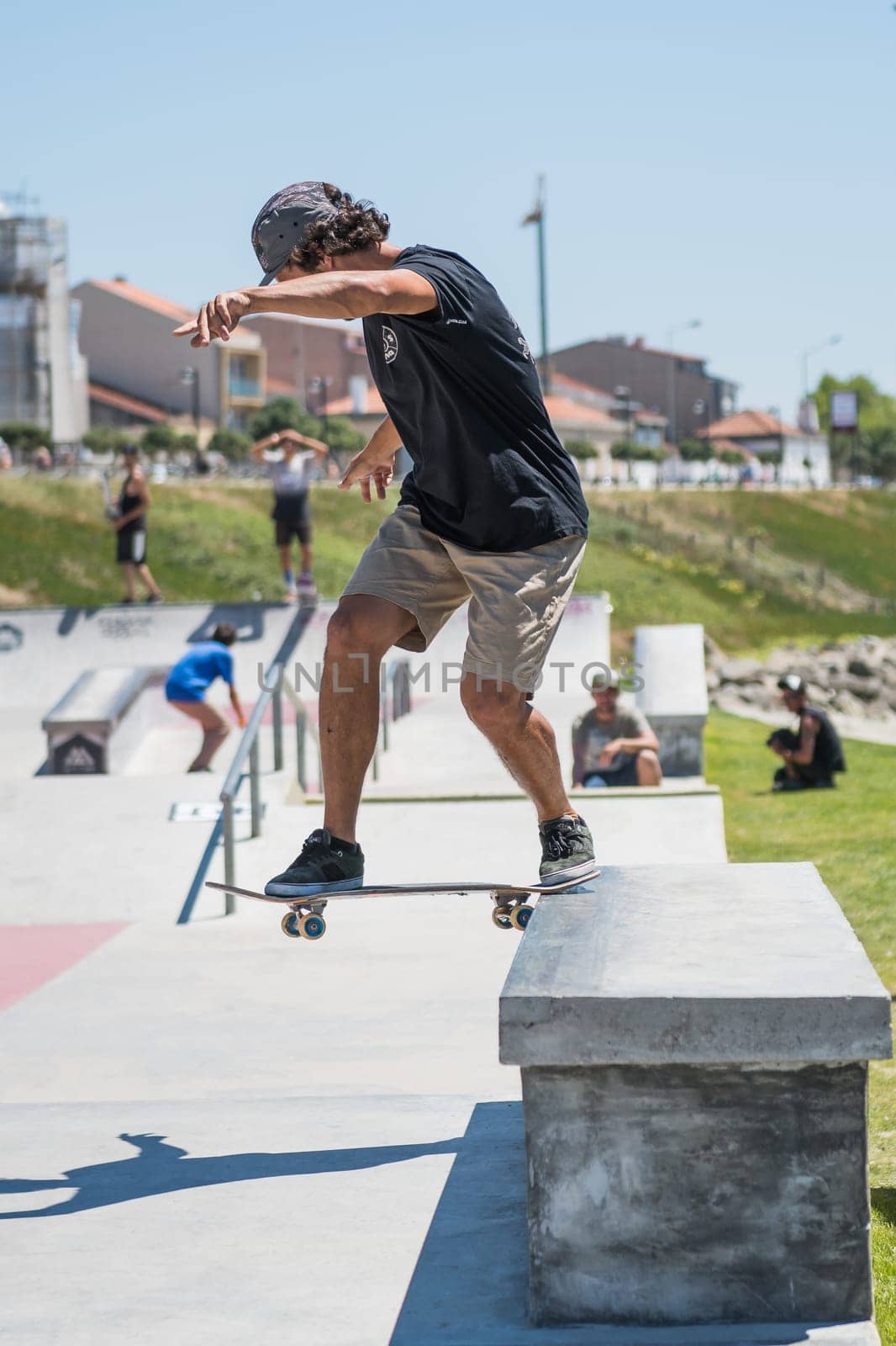 POVOA DE VARZIM, PORTUGAL - JULY 24, 2016: Pedro Roseiro during  the 2nd Stage of DC Skate Challenge by Moche.