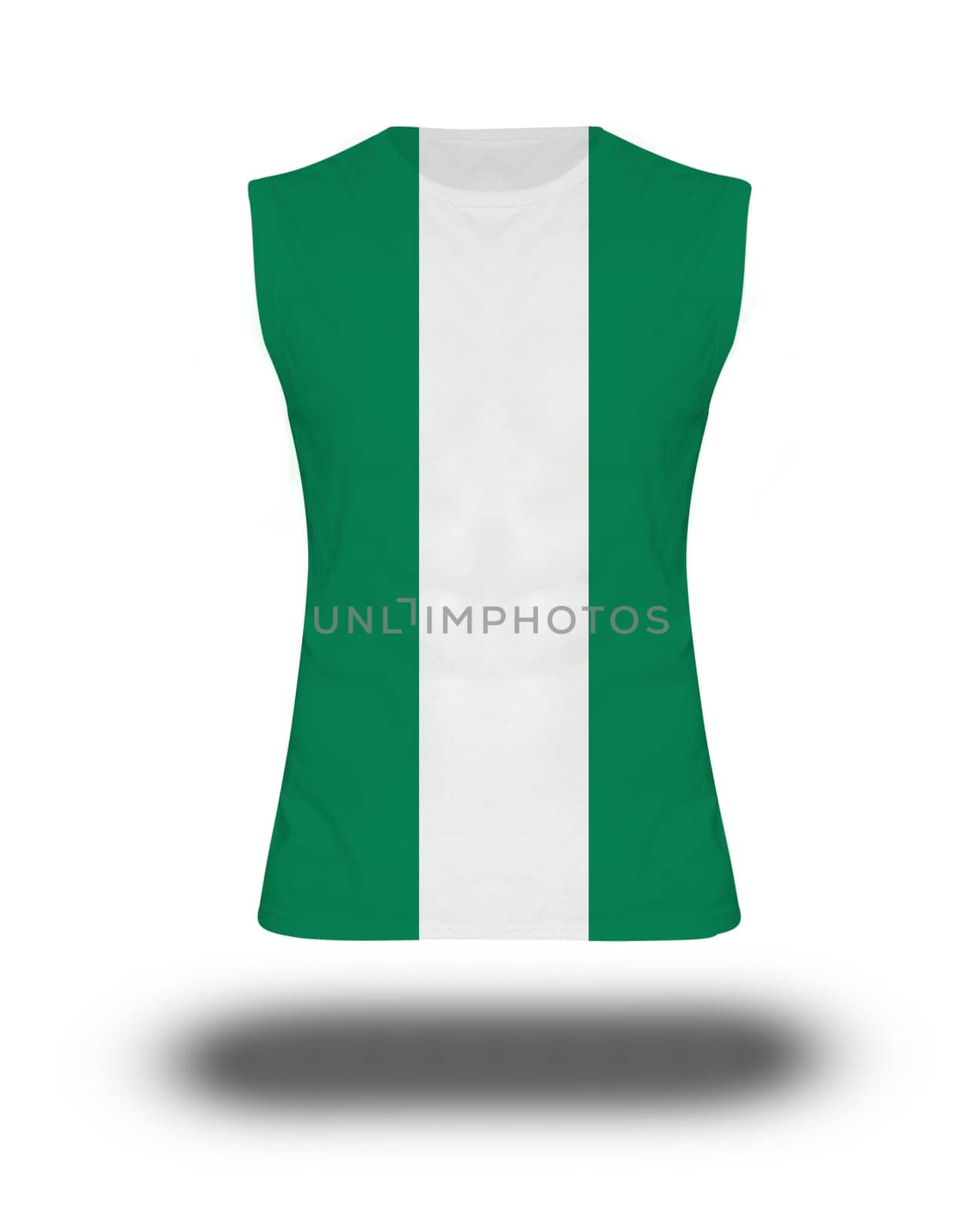 athletic sleeveless shirt with nigeria flag