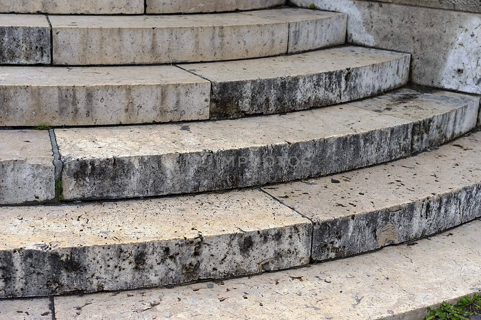 Old stone granite steps closeup view
