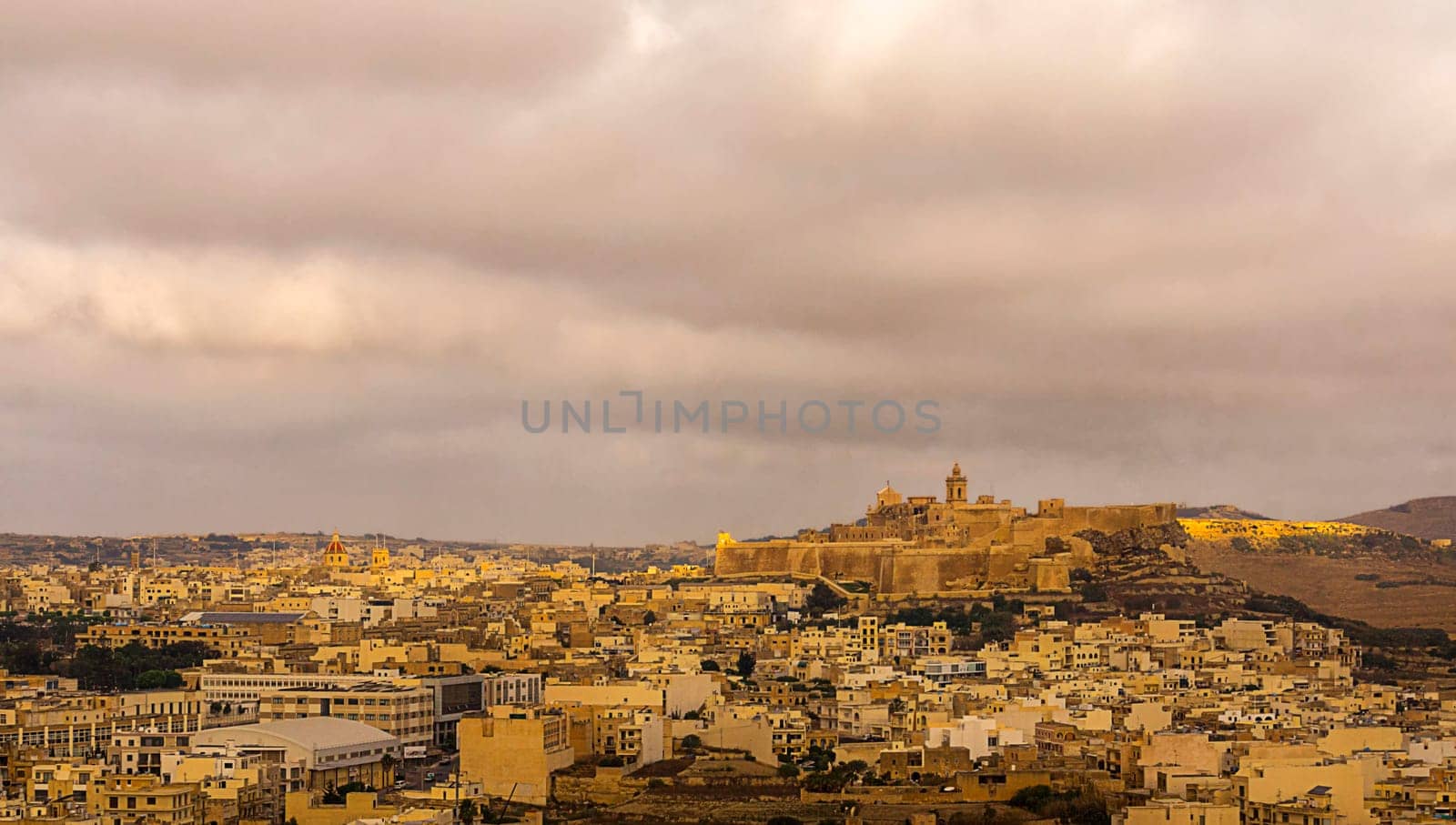 Rabat,the capital of Gozo at dawn