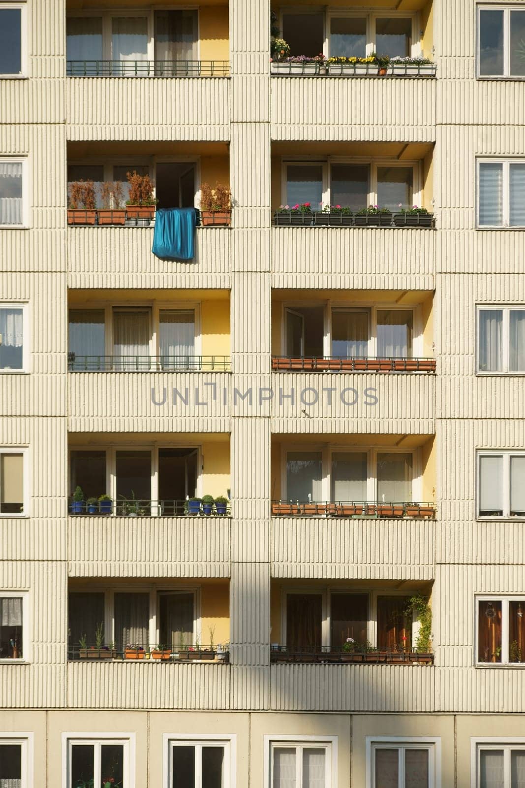An old listed multi-storey residential building with nostalgic balconies.