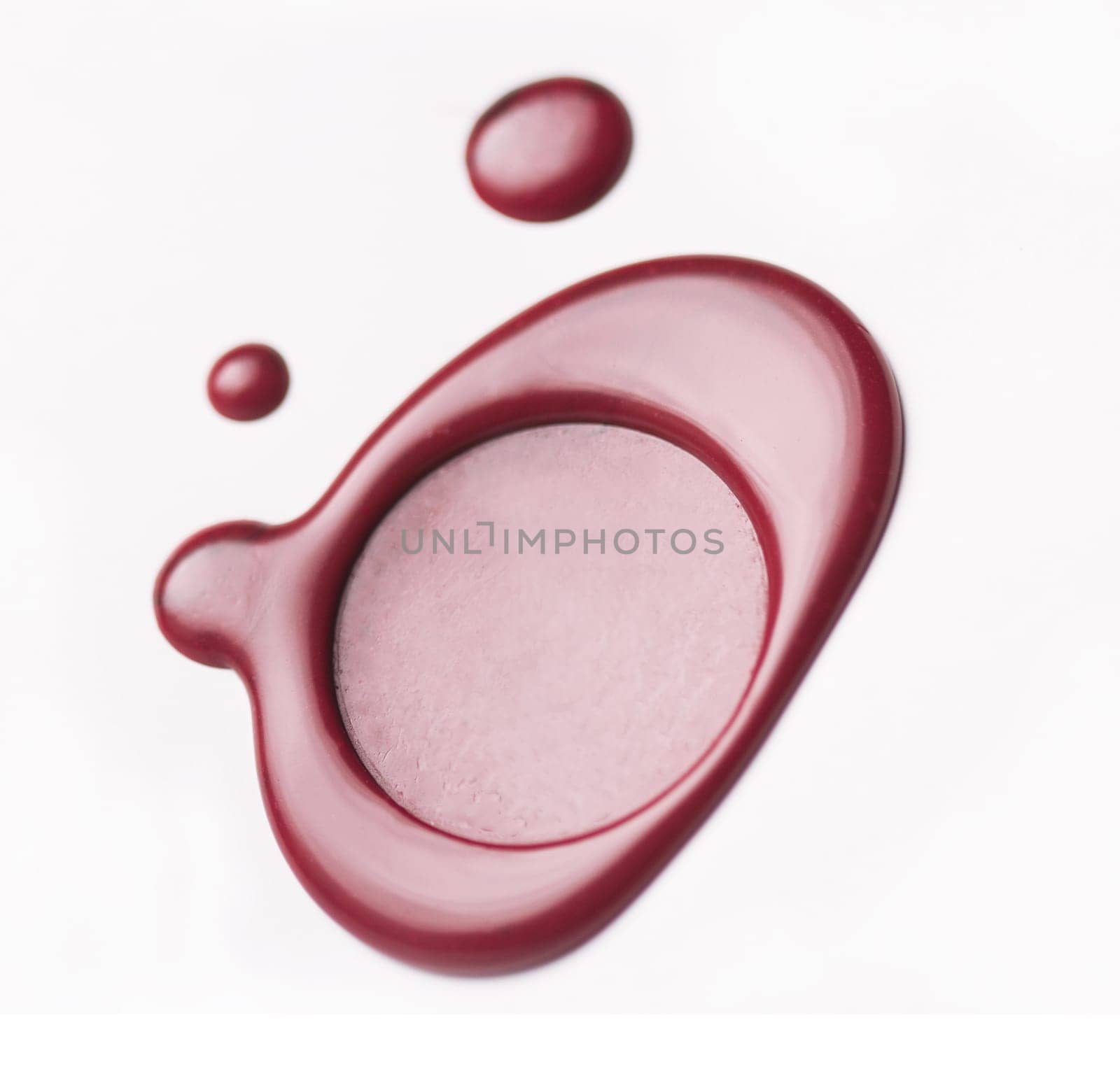 Horizontal perspective view of a red seal wax isolated on white