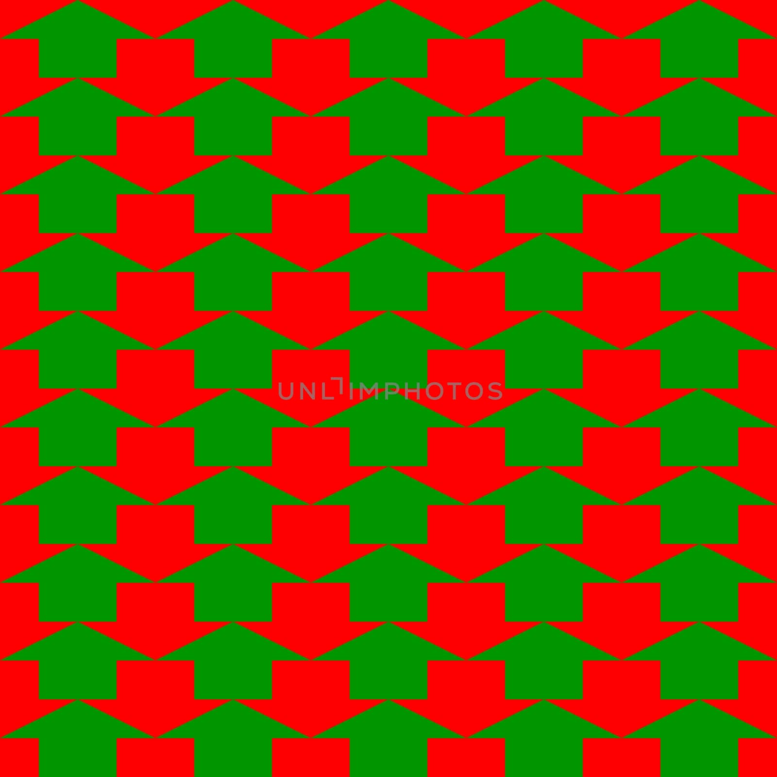 Arrows seamless geometric pattern in green and red colors