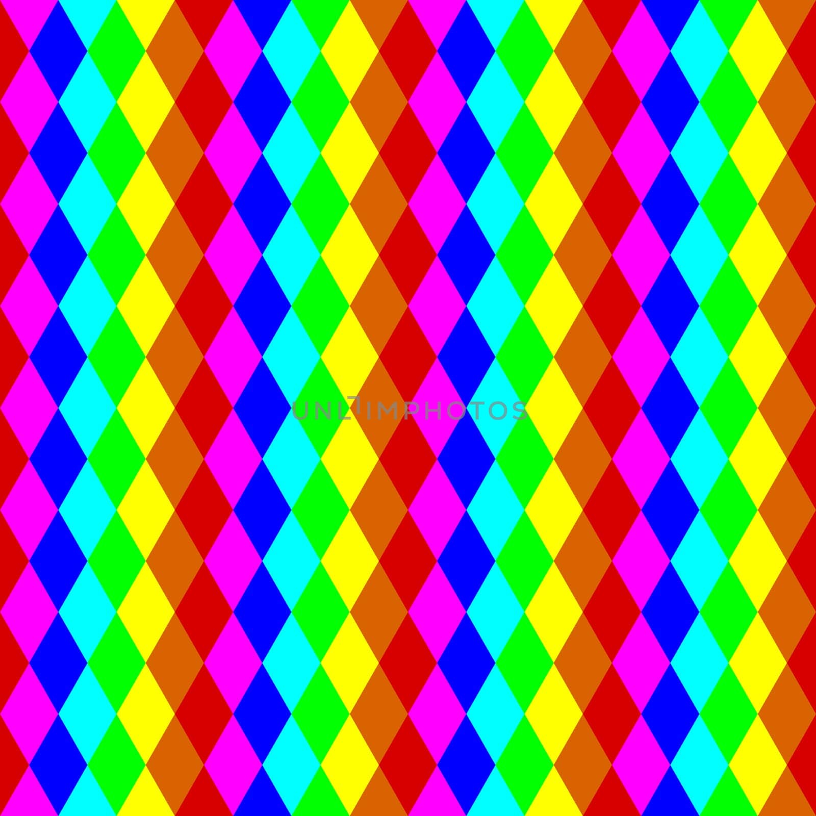 Abstract geometric seamless pattern of rhombus in rainbow colors