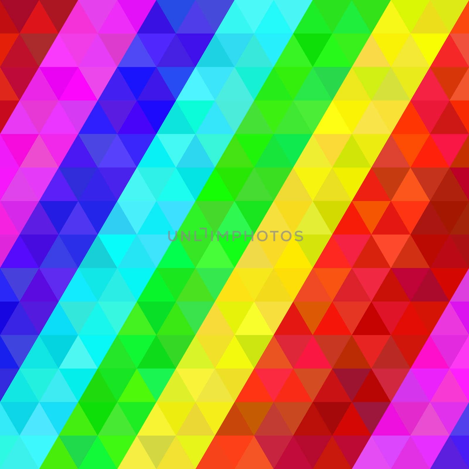 Colorful geometric pattern of triangles in rainbow colors