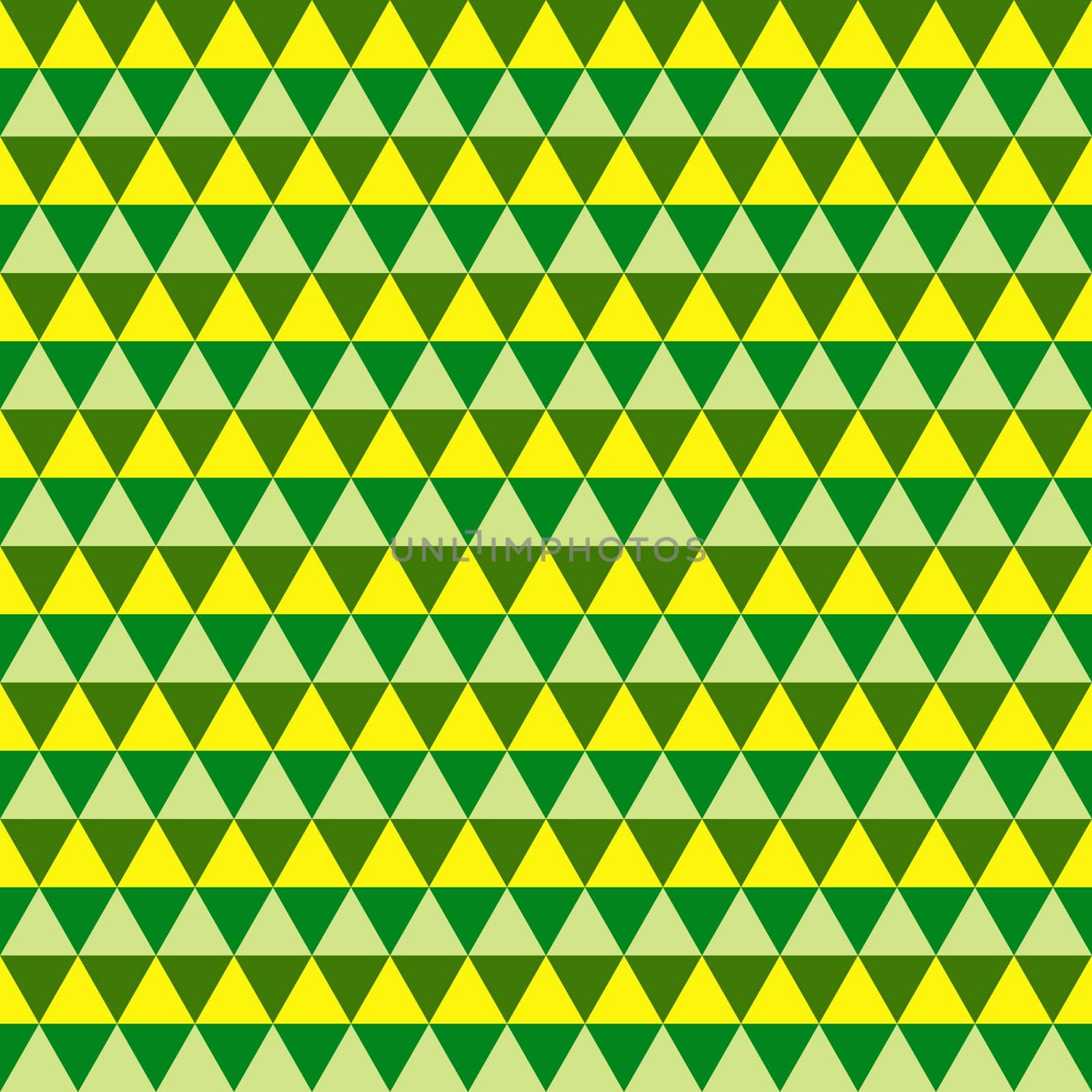 Abstract yellow and green geometric seamless pattern of triangles