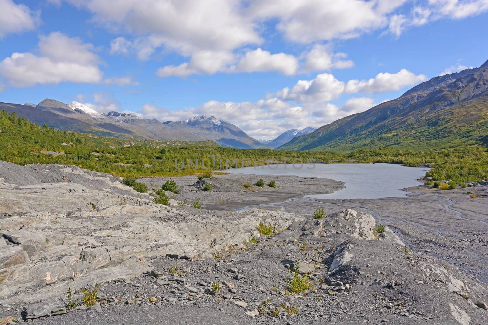 Terminal Lake on the Glacial Plain of the Worthington Glacier in Alaska
