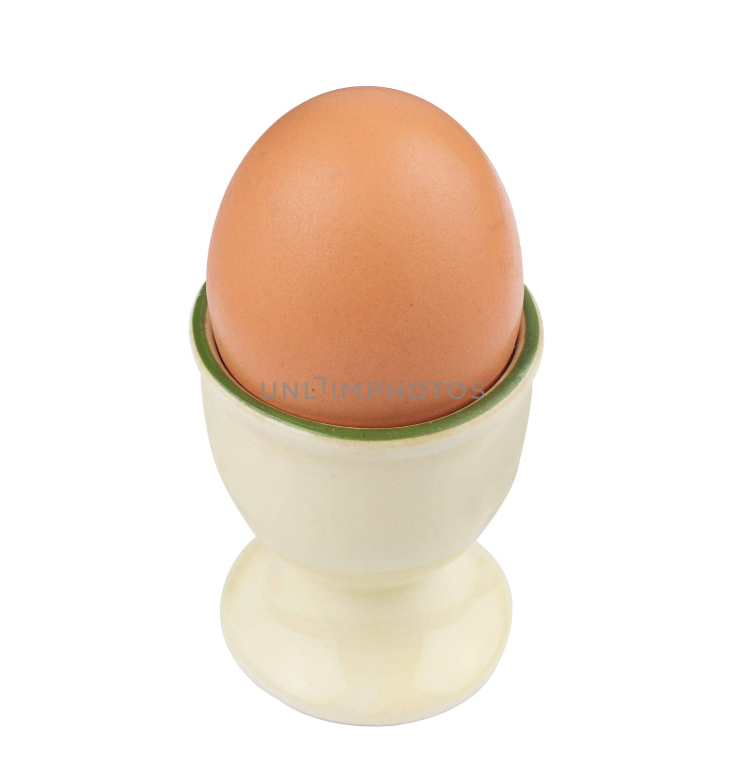 Top view of simple blank egg holder isolated on white