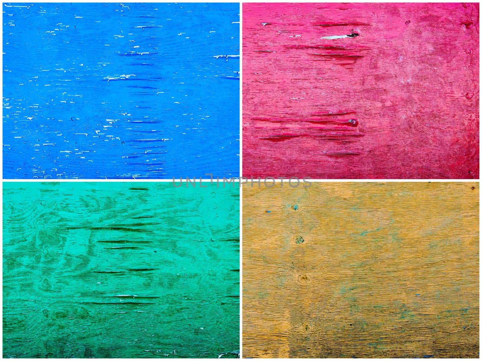Photo collage of grunge wood painted backgrounds