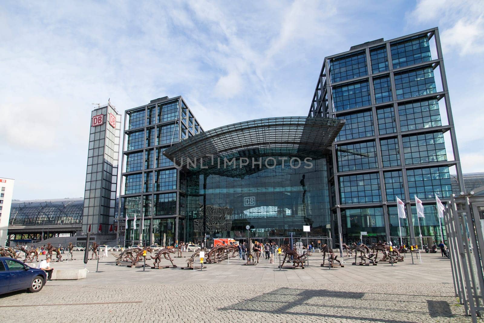 Travelling exhibition "The wolves are back?"" by Rainer Opolka at Berlin Main Station on 06.08.2016"