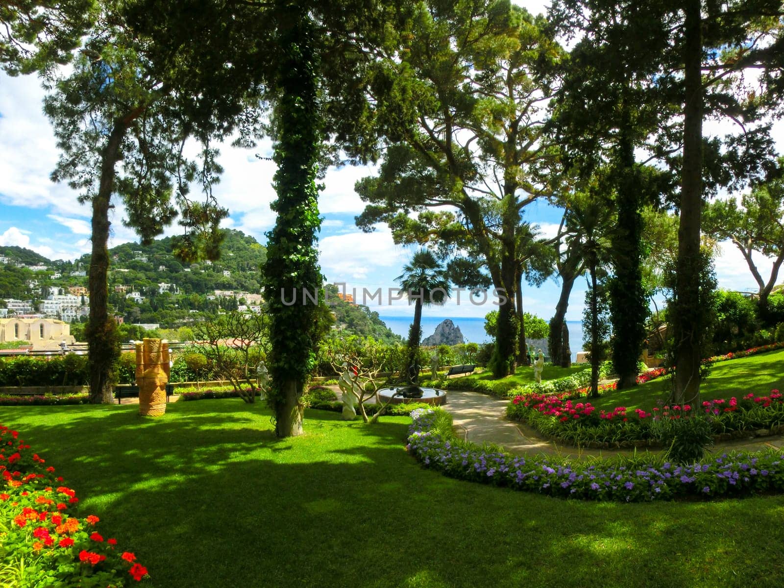 Bautiful public garden in Capri island, Italy